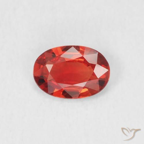 0.43ct طبيعي أحمر لامع زفير, بيضوي, VVS
