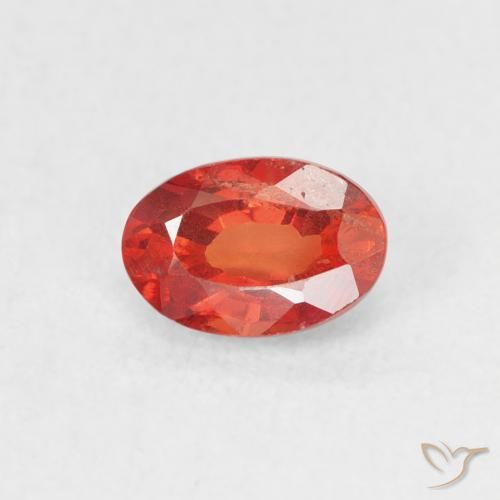 0.64ct طبيعي أحمر متوسط زفير, بيضوي, قليلا جدا