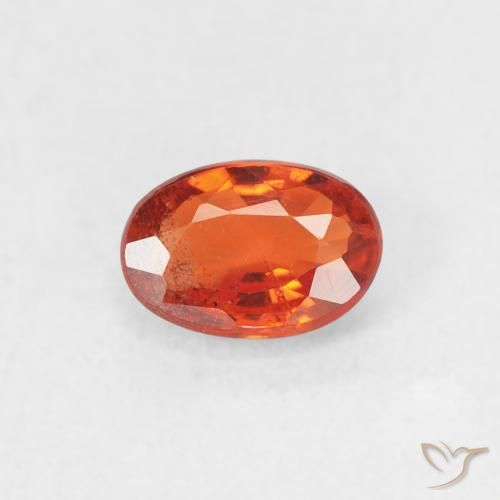 0.58ct طبيعي برتقالى نارى زفير, بيضوي, قليلا جدا