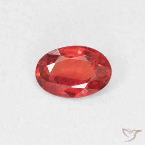 0.53ct طبيعي أحمر متوسط زفير, بيضوي, قليلا جدا