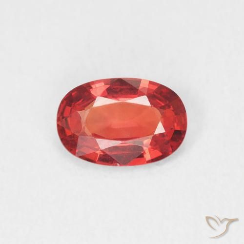 0.53ct طبيعي أحمر كثيف زفير, بيضوي, VVS
