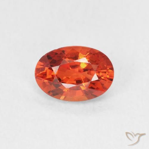 0.63ct طبيعي أحمر متوسط زفير, بيضوي, VVS