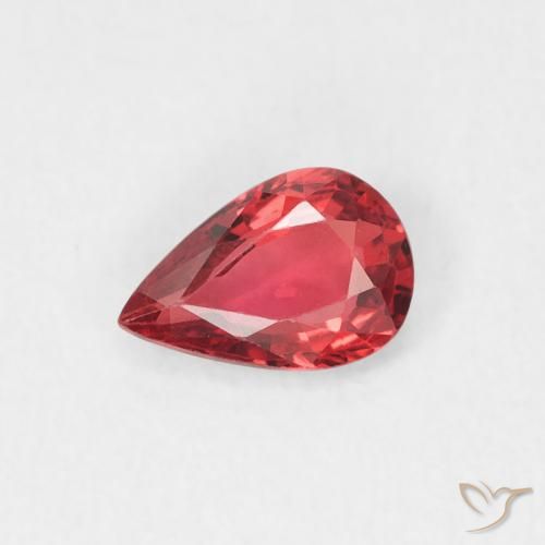 0.45ct طبيعي أحمر متوسط زفير, شكل الكمثرى, VVS
