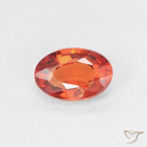 0.64ct طبيعي برتقالى محمر زفير, بيضوي, VVS