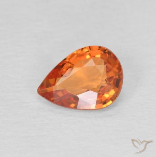 0.69ct طبيعي برتقالي زاهى زفير, شكل الكمثرى, قليلا جدا