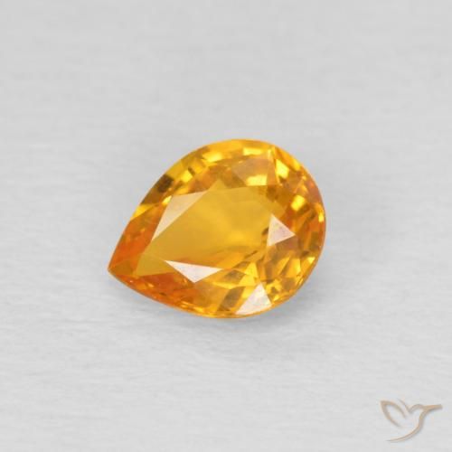 0.70ct طبيعي ذهبى-برتقالى زفير, شكل الكمثرى, قليلا جدا