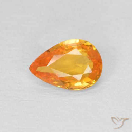 0.68ct طبيعي برتقالى متوسط زفير, شكل الكمثرى, قليلا جدا