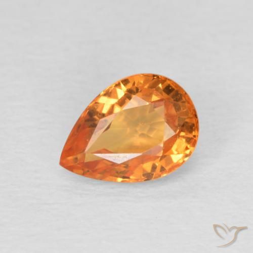 1.05ct طبيعي برتقالي زاهى زفير, شكل الكمثرى, قليلا جدا