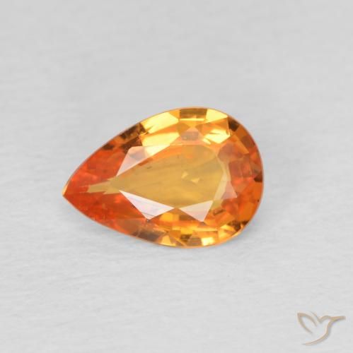 0.69ct طبيعي برتقالي زاهى زفير, شكل الكمثرى, VVS-VS