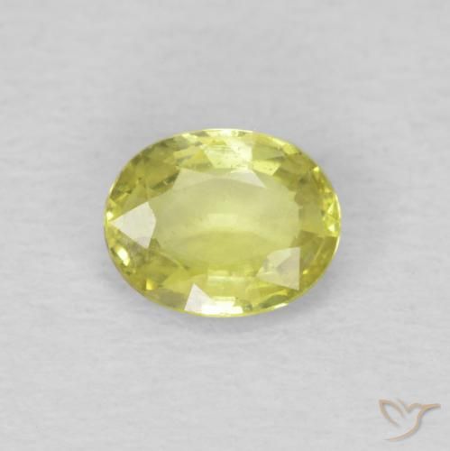 0.50ct طبيعي الأصفر الليمونى زفير, بيضوي, قليلا جدا