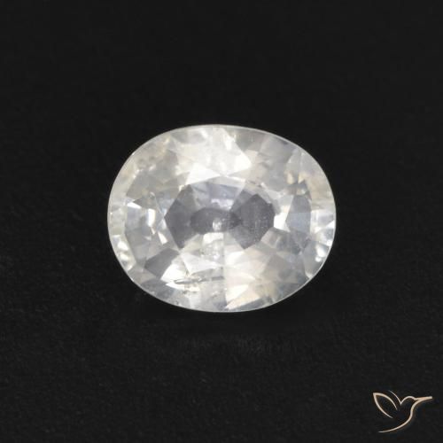 0.49ct طبيعي أبيض زفير, بيضوي, قليلا جدا
