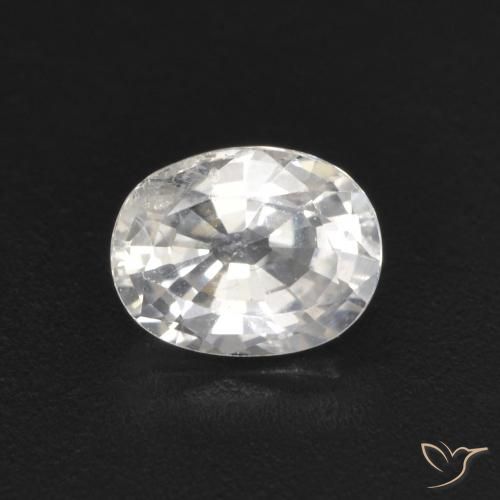 0.53ct طبيعي أبيض زفير, بيضوي, قليلا جدا