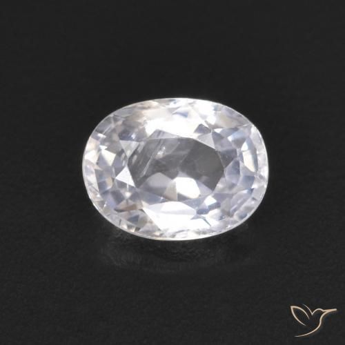 0.52ct طبيعي أبيض مزرق زفير, بيضوي, قليلا جدا