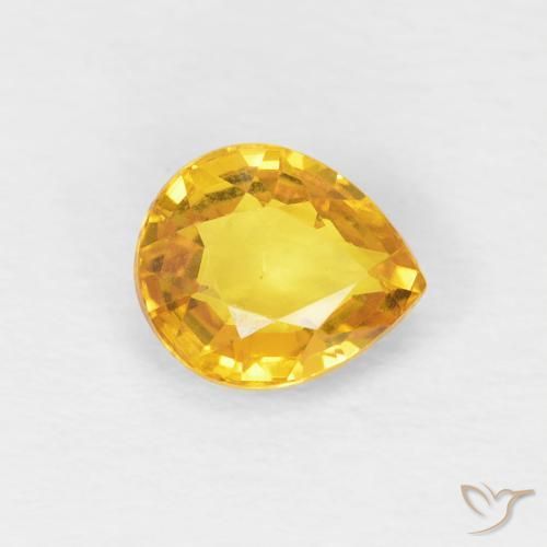 0.88ct طبيعي ذهبي زفير, شكل الكمثرى, VVS-VS