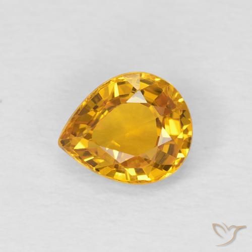 0.79ct طبيعي ذهبى-برتقالى زفير, شكل الكمثرى, VVS-VS
