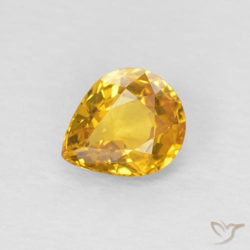 0.64ct طبيعي ذهبي زفير, شكل الكمثرى, قليلا جدا
