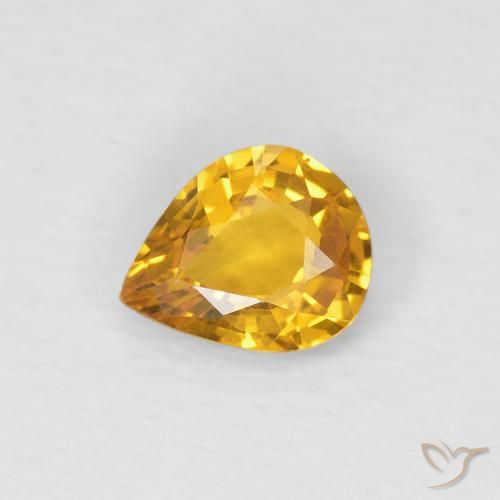 0.54ct طبيعي ذهبي زفير, شكل الكمثرى, قليلا جدا