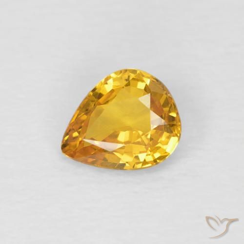 0.60ct طبيعي ذهبي زفير, شكل الكمثرى, قليلا جدا