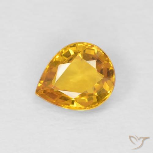 0.79ct طبيعي ذهبي زفير, شكل الكمثرى, قليلا جدا