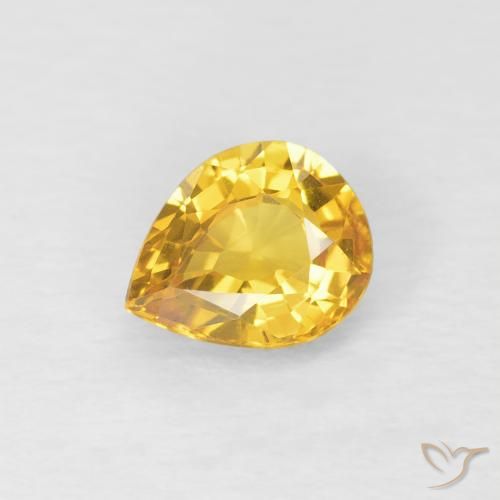 0.62ct طبيعي ذهبي زفير, شكل الكمثرى, قليلا جدا