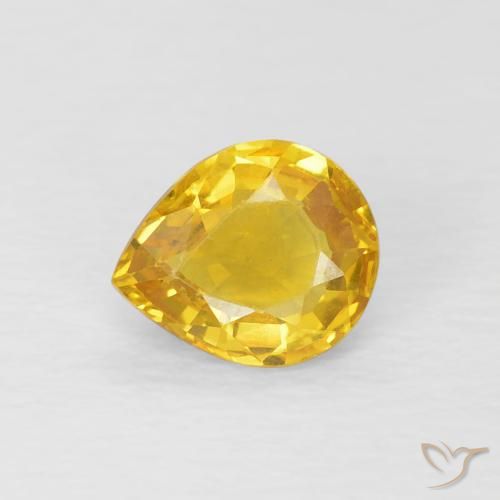 0.76ct طبيعي ذهبي زفير, شكل الكمثرى, VVS