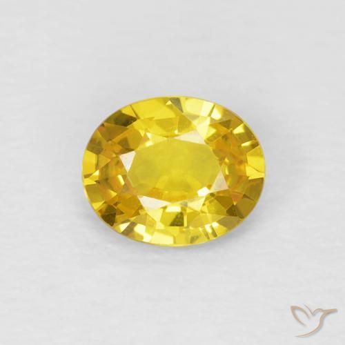 0.69ct طبيعي أصفر متوسط زفير, بيضوي, قليلا جدا