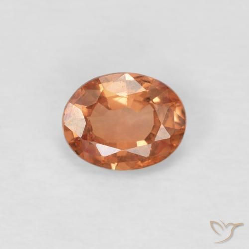 0.49ct طبيعي برتقالى بنى فاتح زفير, بيضوي, قليلا جدا