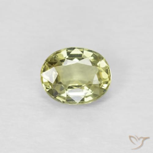 0.50ct طبيعي أصفر مخضر فاتح زفير, بيضوي, VVS