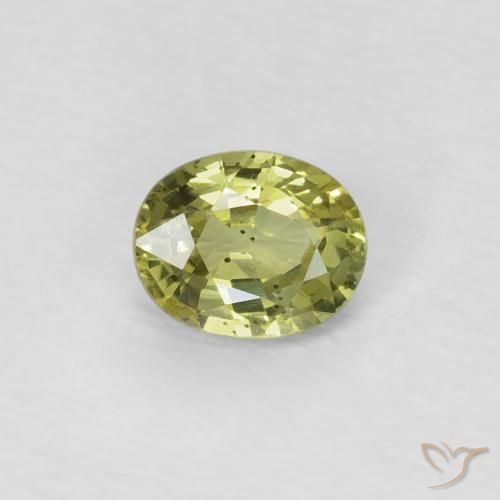 0.52ct طبيعي أصفر متوسط زفير, بيضوي, قليلا جدا