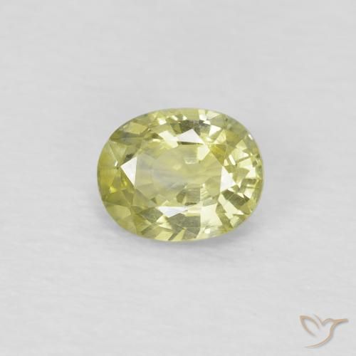 0.48ct طبيعي أصفر فاتح زفير, بيضوي, قليلا جدا