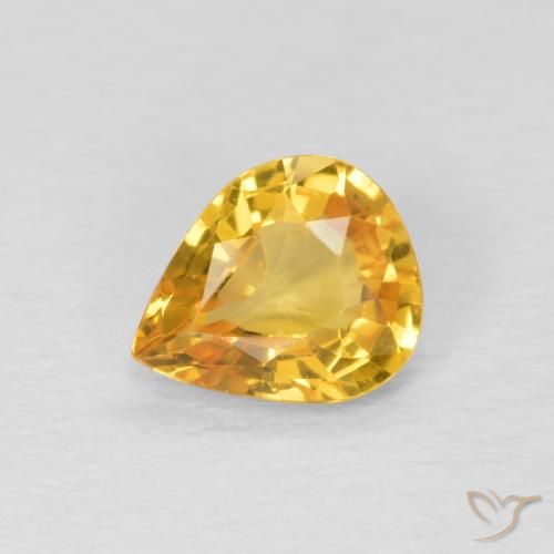 0.60ct طبيعي ذهبي زفير, شكل الكمثرى, VVS