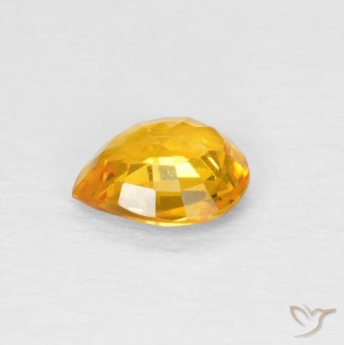 زفير Medium Light Orange-Gold طبيعي، شكل الكمثرى، 0.61 قيراط، قليلا جدا
