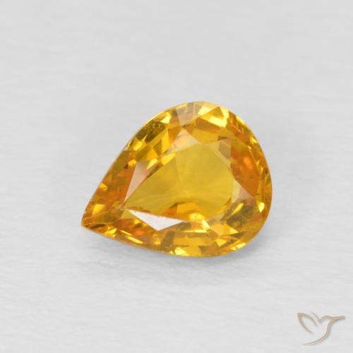 0.65ct طبيعي ذهبى-برتقالى زفير, شكل الكمثرى, قليلا جدا
