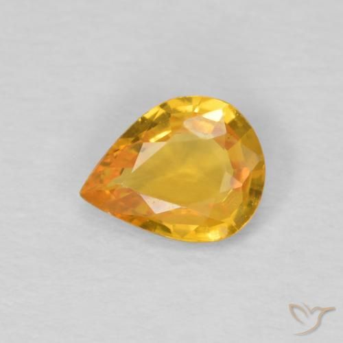 0.50ct طبيعي ذهبى داكن زفير, شكل الكمثرى, قليلا جدا