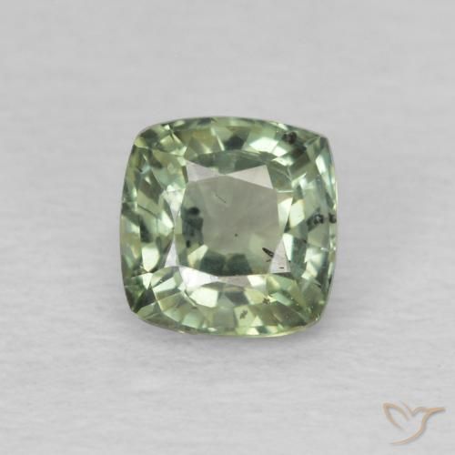 0.63ct طبيعي اخضر فاتح زفير, وسادة, قليلا جدا