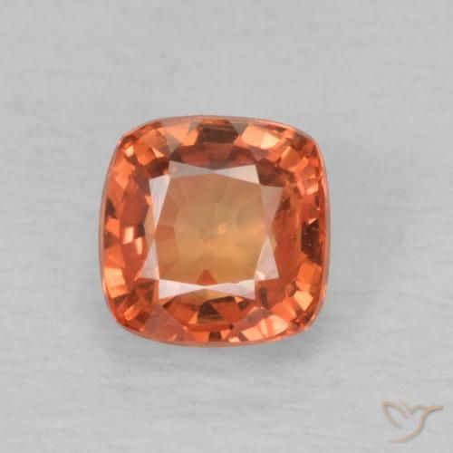 0.74ct طبيعي أحمر برتقالي زفير, وسادة, VVS
