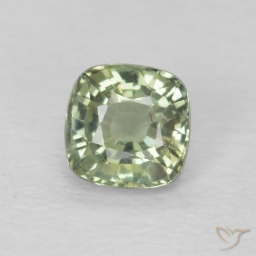 0.52ct طبيعي اخضر فاتح زفير, وسادة, قليلا جدا
