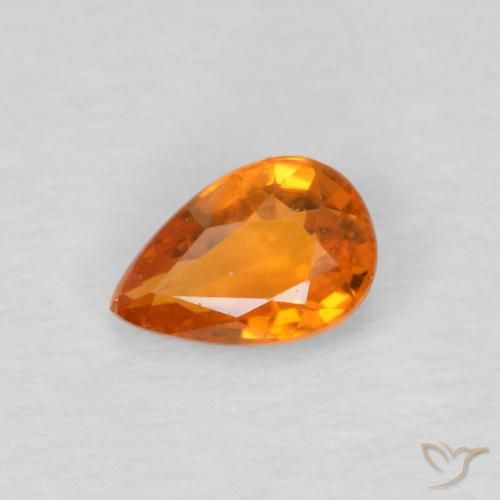0.57ct طبيعي برتقالى متوسط زفير, شكل الكمثرى, قليلا جدا