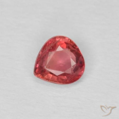 0.44ct طبيعي أحمر متوسط زفير, شكل الكمثرى, قليلا جدا
