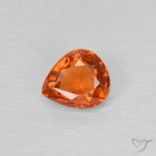 0.49ct طبيعي برتقالى متوسط زفير, شكل الكمثرى, VVS
