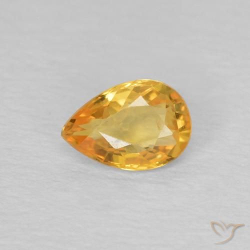 0.44ct طبيعي برتقالى ذهبى غامق زفير, شكل الكمثرى, قليلا جدا