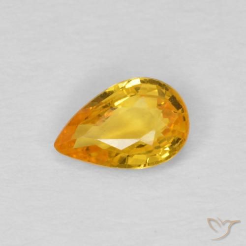 0.45ct طبيعي برتقالى ذهبى غامق زفير, شكل الكمثرى, قليلا جدا