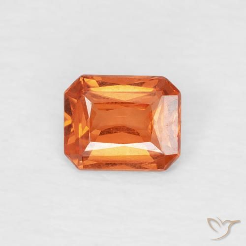0.46ct طبيعي برتقالى محمر زفير, قص الزمرد, VVS