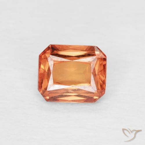 0.55ct طبيعي برتقالى نارى زفير, قص الزمرد, VVS