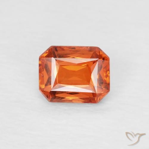 0.51ct طبيعي برتقالى نارى زفير, قص الزمرد, VVS