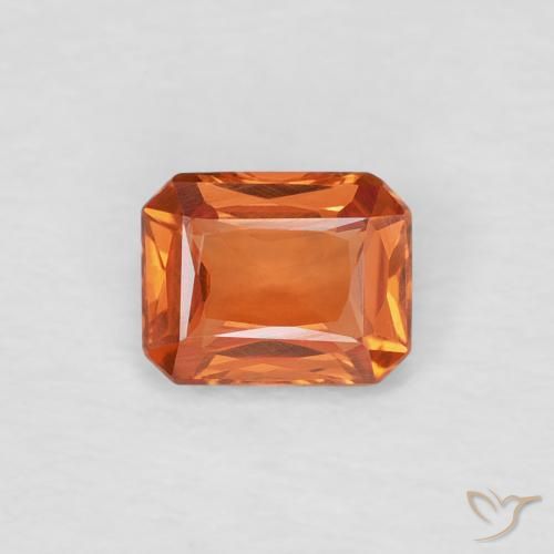 0.42ct طبيعي Medium Dark-Orange زفير, ثمانى / قصة زمرد, VVS, Photo A