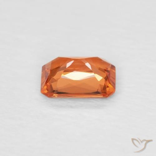 زفير Medium Dark-Orange طبيعي، ثمانى / قصة زمرد، 0.42 قيراط، VVS