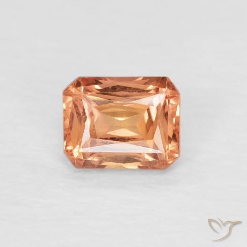 0.55ct طبيعي برتقالى متوسط زفير, قص الزمرد, VVS