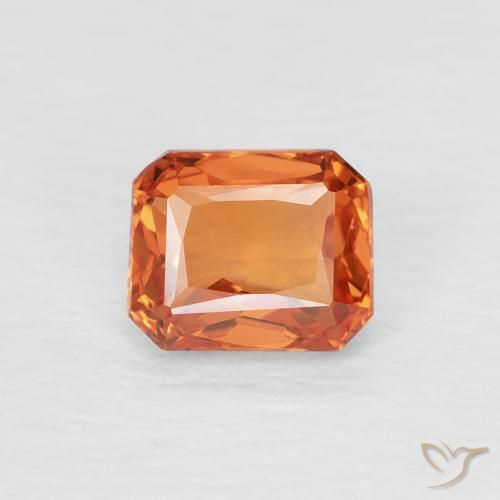 0.63ct طبيعي برتقالى مصفر زفير, قص الزمرد, VVS