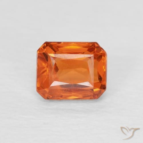0.79ct طبيعي برتقالى متوسط زفير, قص الزمرد, VVS